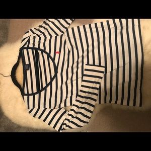 Ralph Lauren white and navy top